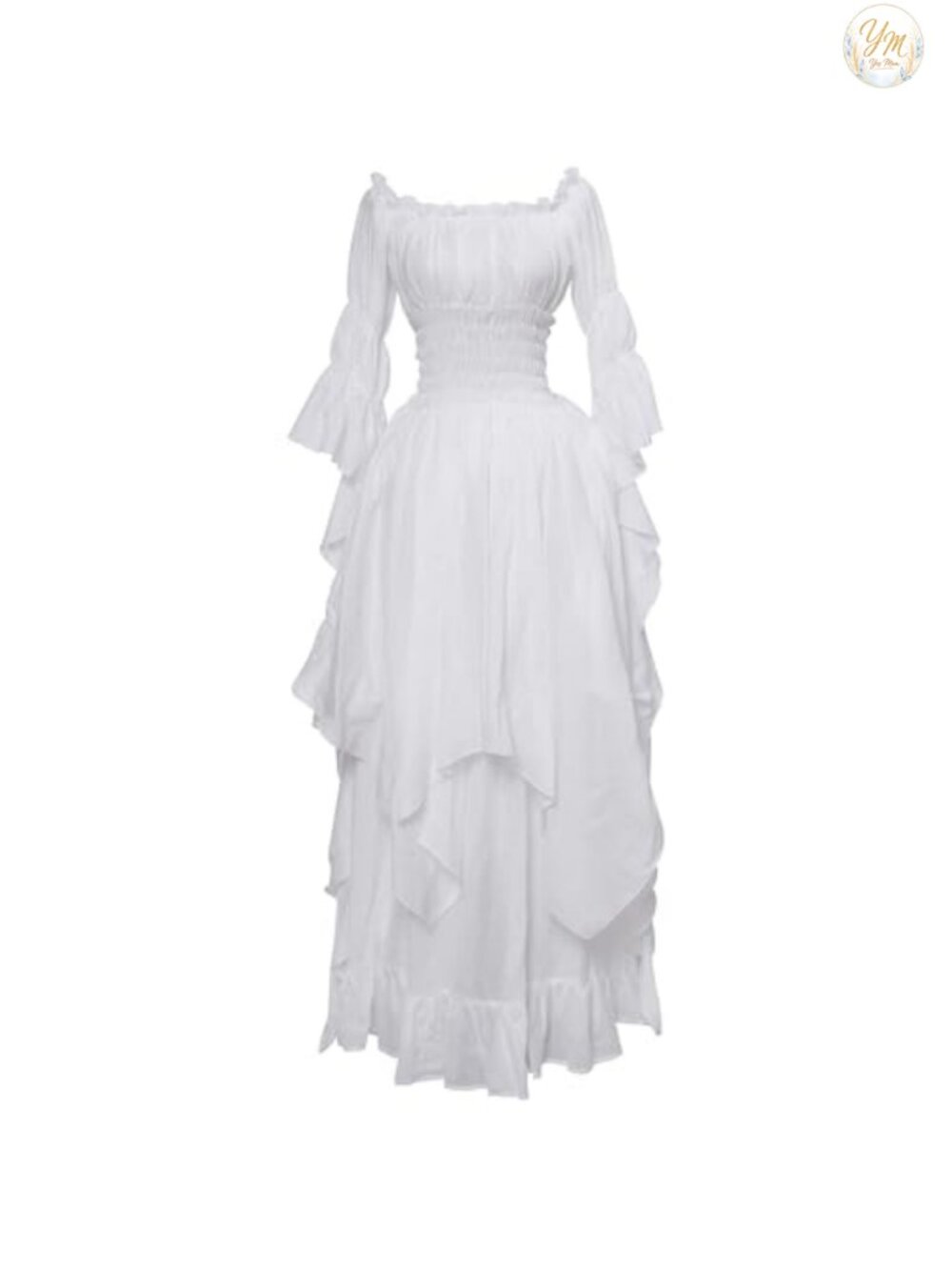 Victorian Renaissance Dress Costume Cotton Off Shoulder Witch Fairy